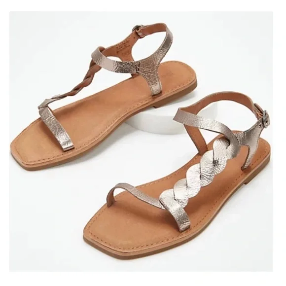 Frye Braided Strap Sydney Sandal NIB Size 10 in Bronze - Picture 12 of 16